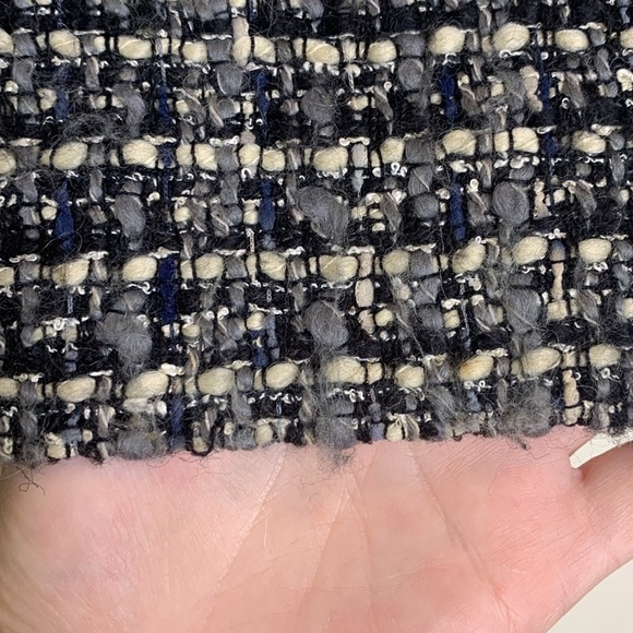 J Crew | Black Gray Knobby Boucle Tweed Knit No 2 Pencil Lined Midi Skirt 4P - Picture 6 of 13